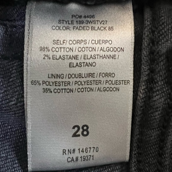 RE/DONE Revolve Denim High Rise Stove Pipe Faded Black Raw Hem Size 28 Redone - Picture 12 of 14